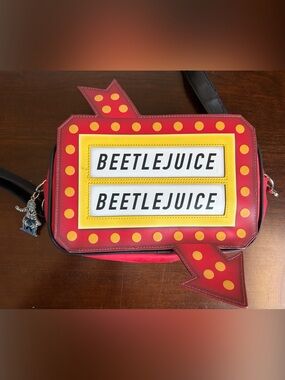 Loungefly Red Yellow Beetlejuice Crossbody Bag